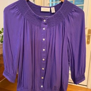 Chico's Womens Roll Tab Sleeve Button Up Dress Shirt